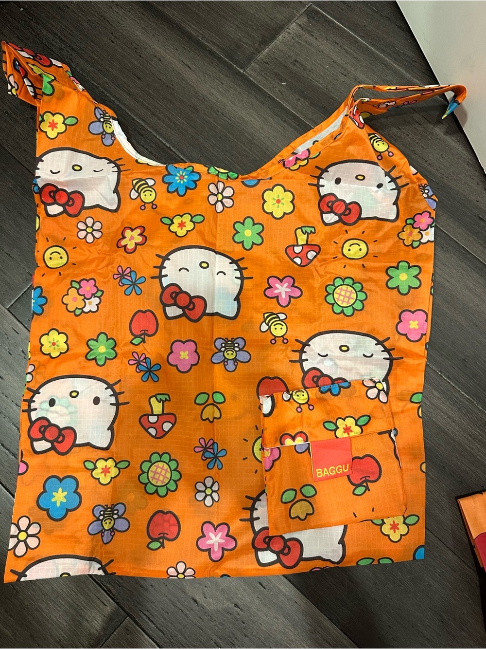 BAGGU Orange Hello Kitty Floral Reusable Tote